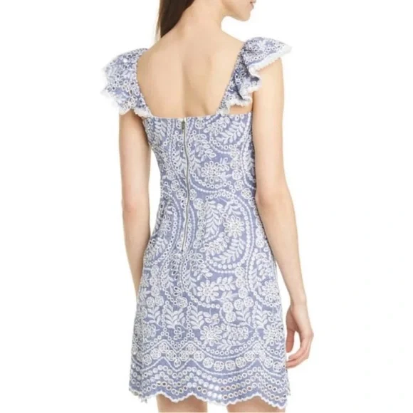 Alice and Olivia Chambray Eyelet Dress size 2 NWOT - Picture 2 of 7